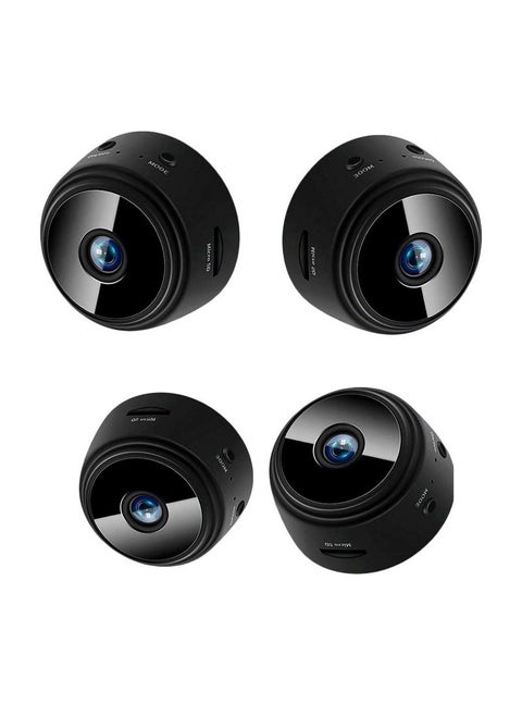 4 Pack WiFi Mini Magnetic A9 Wireless Security Cameras – Full HD 1080P Indoor Portable Round Cameras with Night Vision, Motion Detection, Instant Push Notifications, Two-Way Audio & Easy Installation – Compact Home & Office Surveillance Solution