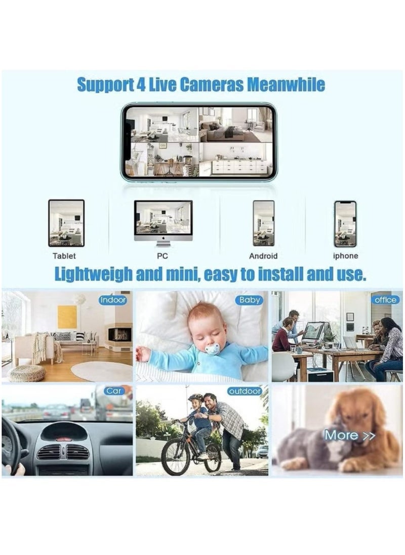 ELTRAZONE - 4 Pack WiFi Mini Magnetic A9 Wireless Security Cameras – Full HD 1080P Indoor Portable Round Cameras with Night Vision, Motion Detection, Instant Push Notifications, Two-Way Audio & Easy Installation – Compact Home & Office Surveillance Solution - Image 1