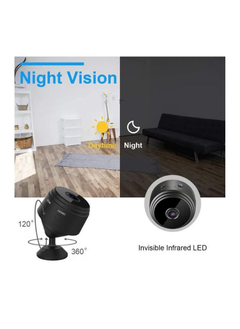 ELTRAZONE - 4 Pack WiFi Mini Magnetic A9 Wireless Security Cameras – Full HD 1080P Indoor Portable Round Cameras with Night Vision, Motion Detection, Instant Push Notifications, Two-Way Audio & Easy Installation – Compact Home & Office Surveillance Solution - Image 1