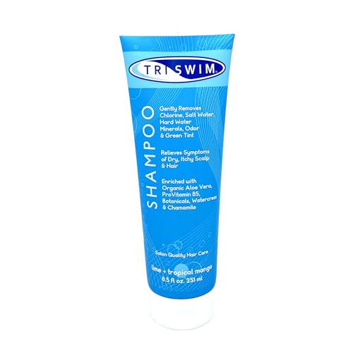 TRISWIM Chlorine Removal Shampoo 85oz Removes Chlorine Bromine Hard Water Minerals Saltwater Hydrates Restores Hair Safe for ColorTreated Hair Lime Tropical Mango Scent