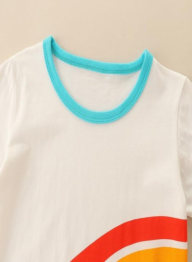 warmstraw Girls Boys Toddler Baby Short Sleeve Shirts Cotton Soft Tee Shirts Short Sleeve Crewneck T-Shirts Top Rainbow Pattern 2-3T - Image 4
