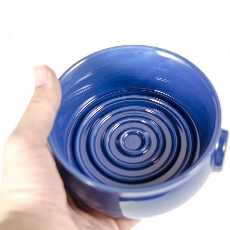 Grandslam Shaving Soap Bowl for Men, Wide Mouth, Ceramic, Easier to Lather and Clean, Non-slip Handle, Handmade Pottery Cup for Soap and Cream - Image 2
