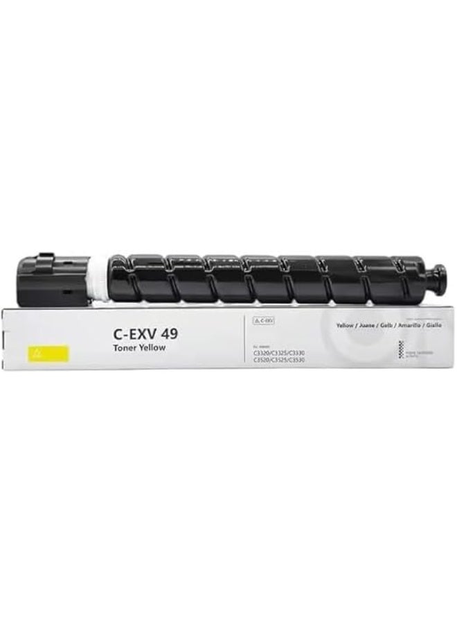 Generic C-EXV-49 YELLOW Toner Cartridge Is Compatible with Canon IR ADV C3320i Canon IR ADV C3325i Canon IR ADV C3330i Canon IR ADV C3520i Canon IR ADV C3525i Canon IR ADV C3530i (C-EXV-49 YELLOW) - Image 1