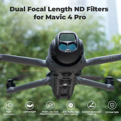 Freewell Split ND Filters 4-Pack for DJI Mavic 4 Pro – Split ND8/4, ND16/8, ND32/16, ND64/32 – Reduce Exposure for Cinematic Aerial Footage - Image 2
