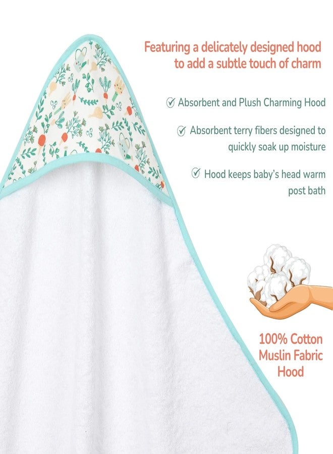 TIDY SLEEP Terry Baby Bath Towel - Ultra Soft, Highly Absorbent & Gentle on Delicate Skin Garden Delight - Image 2