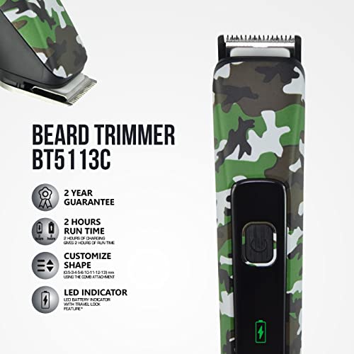 Havells Bt5113 Rechargeable Beard Trimmer,Super Fast Charge,Trimming Lengths Upto 13 Mm For Multiple Styles (Military) (Black&Green),Men - Image 2