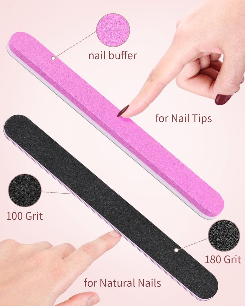 MORGLES Clear Acrylic Nail Tips, 500 Pcs French Nail Tips Square Half Cover with Glue, Clipper, Files and Cuticle Fork for Salons and Home DIY - Image 4