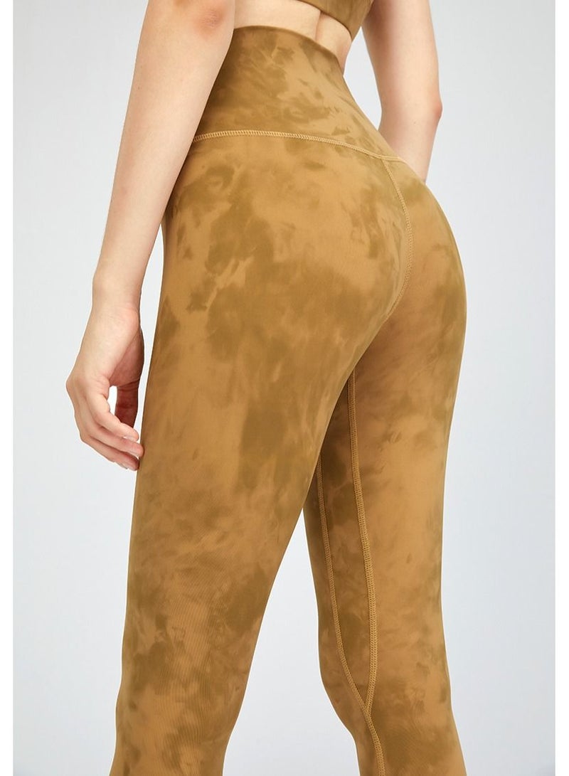 Loquat Solid Stretch Yoga Pants Brown  - Image 2