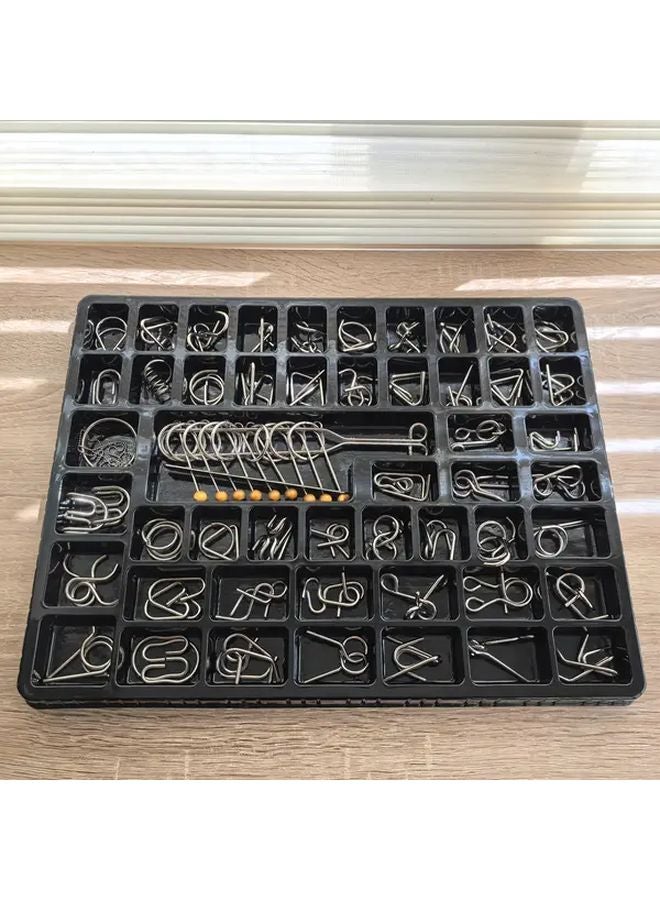 50 قطعة من مجموعة الألغاز المعدنية مع قفل لو بان وقفل كونغ مينغ وحلقات التسع المتسلسلة هدية مثالية - Image 2