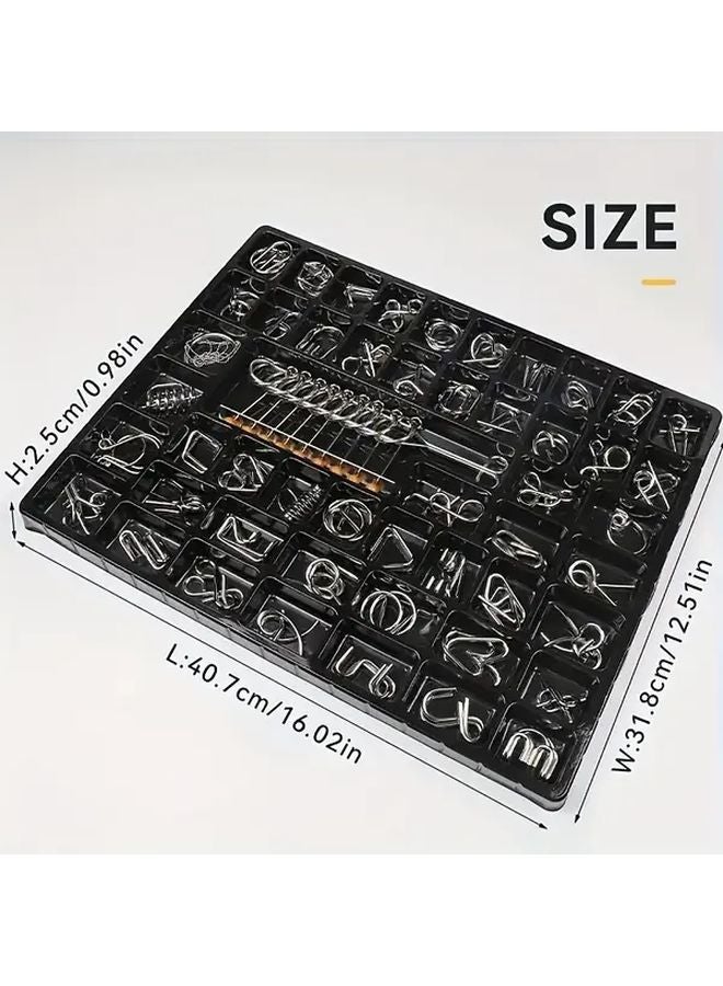 50 قطعة من مجموعة الألغاز المعدنية مع قفل لو بان وقفل كونغ مينغ وحلقات التسع المتسلسلة هدية مثالية - Image 1