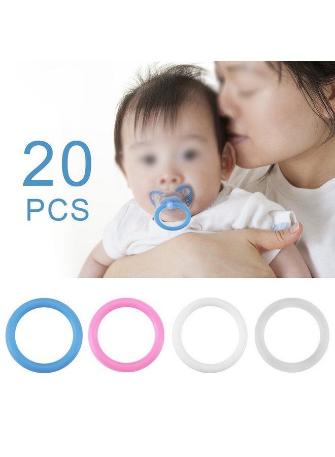 Hztyyier 20pcs Baby Pacifier Safy Silicone O-Rings Dummy Pacifier Chain for Infnat Clips Adapter Holder for Baby Show or Birthday Gift(Transparent) - Image 4