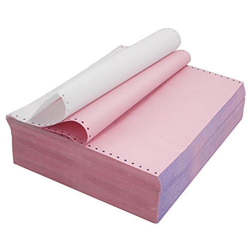 FirstZi 9-1/2x5-1/2 Inches Plain Continuous NCR Computer Paper 2 Part, 1/2" Margin Perforated 2000 Sheets, 2 Color 1000 Sets Pin Feed Printing Paper for Dot Matrix Printers,White/Pink - Image 3