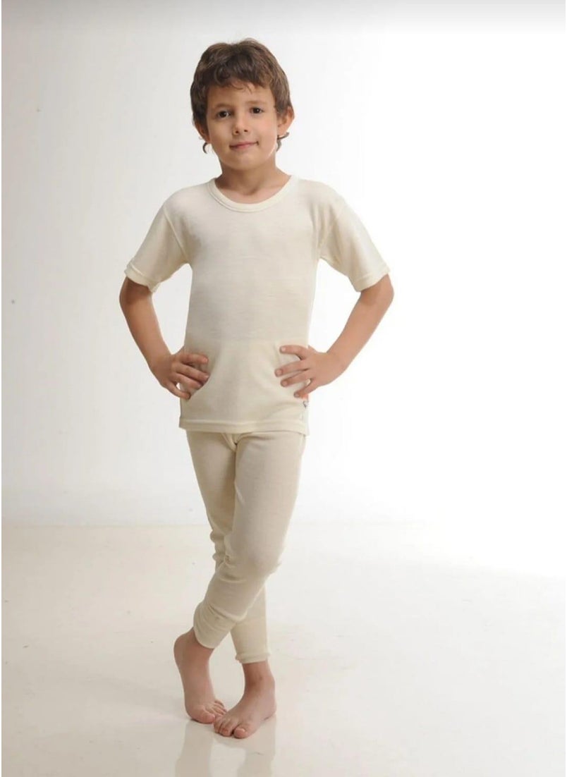Hasyün 500-550 Children's Woolen Undershirt Tights Underwear Set Single  - Image 2