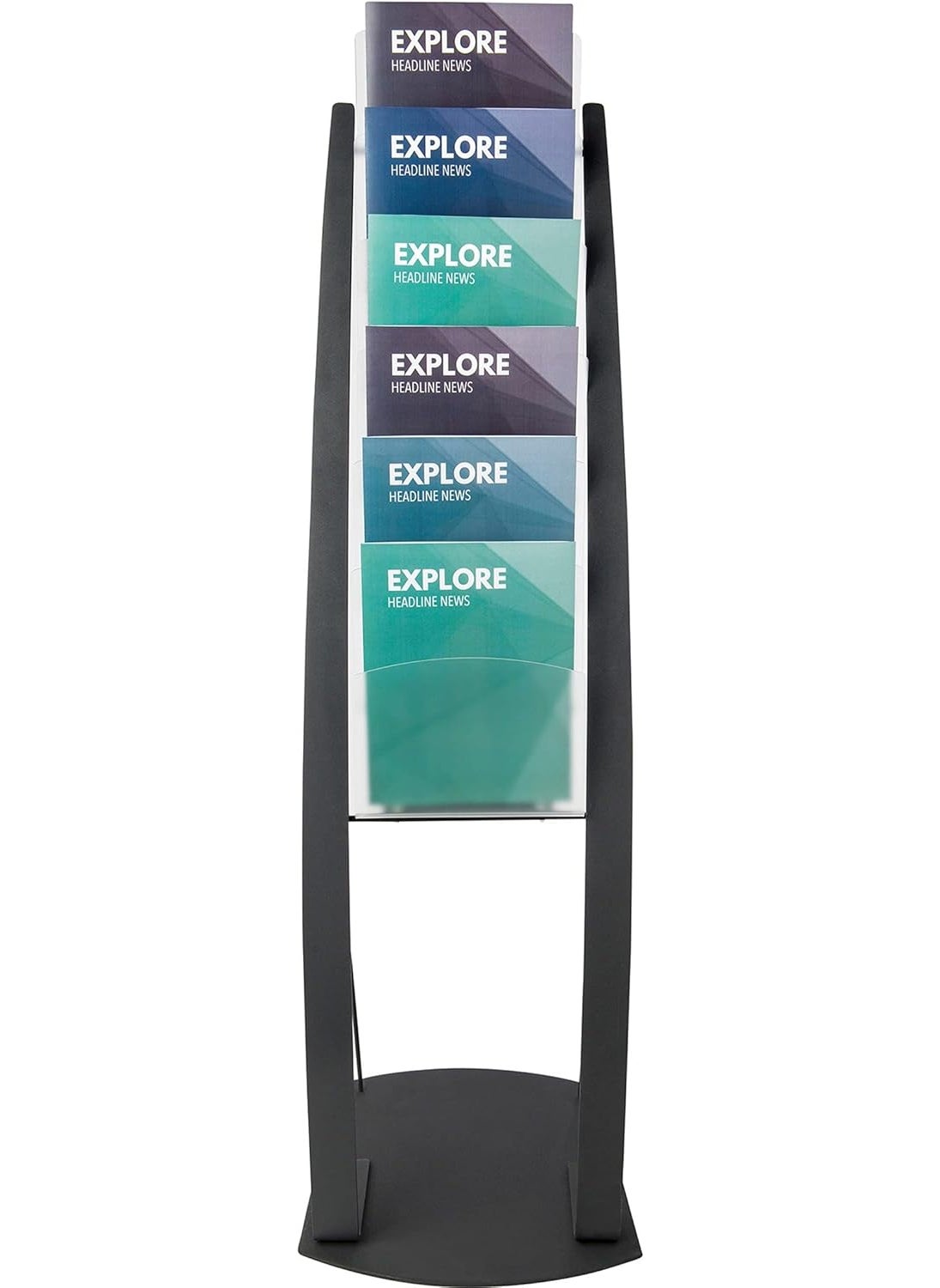 Deflecto Deflecto Contemporary Floor Display Literature Rack 49 x 13 x 165 Black  - Image 2