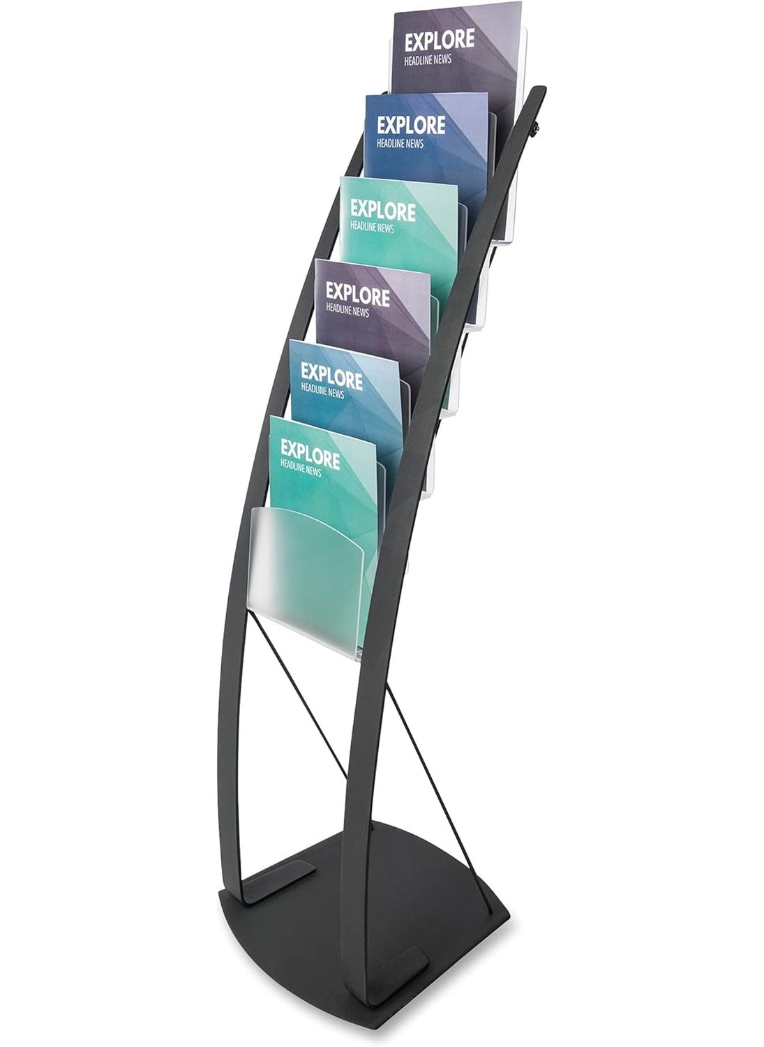 Deflecto Deflecto Contemporary Floor Display Literature Rack 49 x 13 x 165 Black  - Image 1