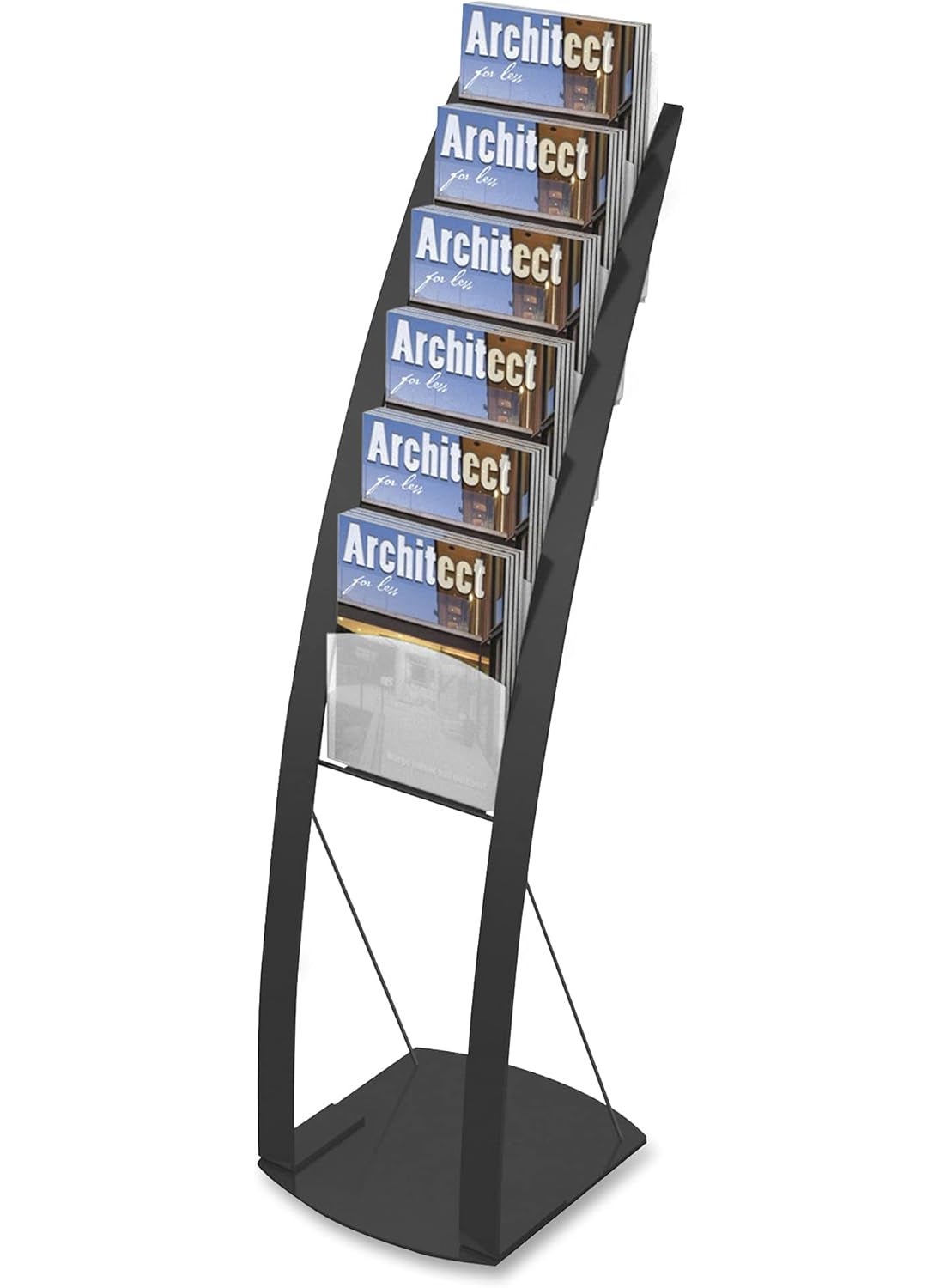 Deflecto Deflecto Contemporary Floor Display Literature Rack 49 x 13 x 165 Black  - Image 5