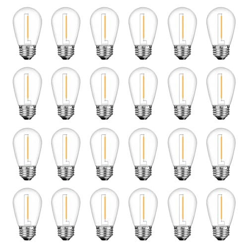 GvvooHome LED S14 Replacement Light Bulbs for Patio String Light Shatterproof Waterproof Hanging Light Bulbs for Outdoor String Lights Dimmable E26 Base 24 Pack - Image 1
