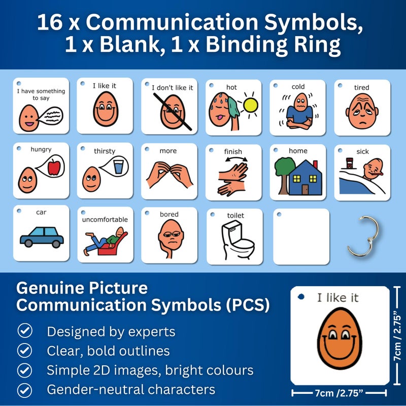 Autism Supplies And Developments Communication Keyring Autism Lanyard - Premium Durable Plastic - 16 Communication Cards â€“ SEN â€“ Autism Learning Resources â€“Visual Timetable for Autistic Children â€“SEN - Image 3