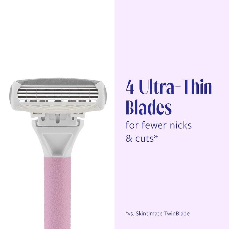 Skintimate 4-Blade Razor Refill Cartridges with Aloe and Vitamin E, 12 Count - Image 2