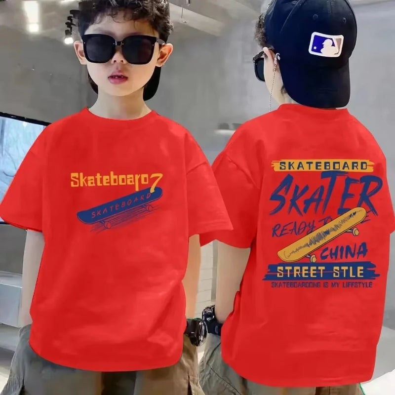 Children's Short-sleeved T-shirt 2023 New Arrival Half-sleeved Boys' Short-sleeved Children's Casual All-match Round Neck Sports Top Trendy Brand - Image 3