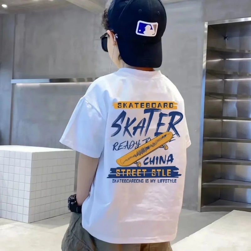 Children's Short-sleeved T-shirt 2023 New Arrival Half-sleeved Boys' Short-sleeved Children's Casual All-match Round Neck Sports Top Trendy Brand - Image 5