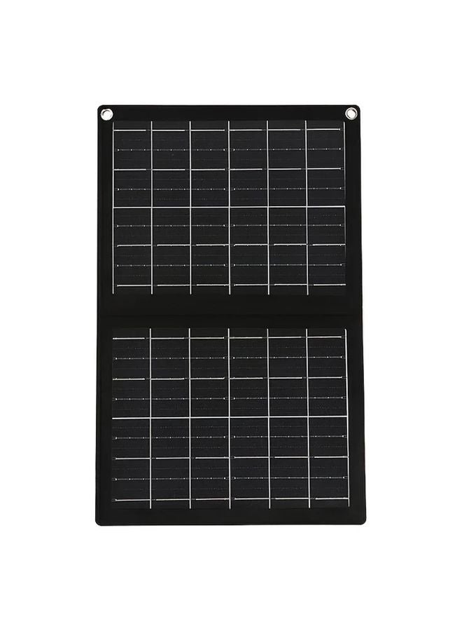 Black Portable Foldable Solar Charger IP65 Waterproof USB Type C for iPhone Samsung - Image 1