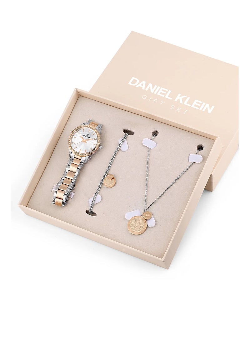 Daniel Klein Watch for Women , Quartz Movement, Analog Display, Rose Gold and Silver Metal Strap-DK.1.13284-3 - Image 1