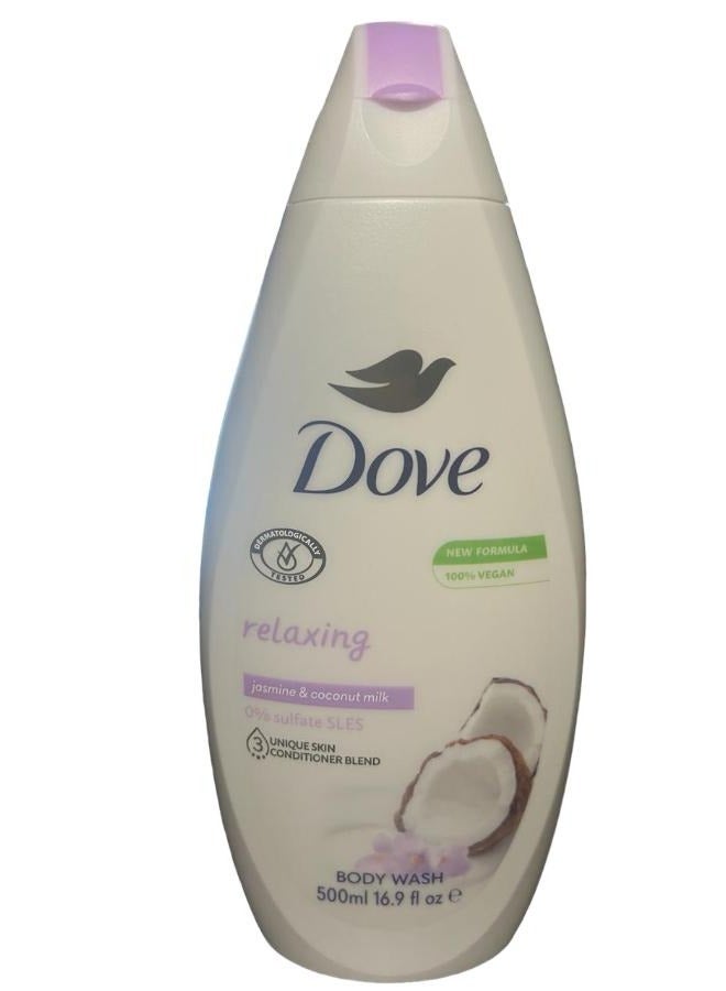 Dove Relaxing Body Wash Jasmine and Coconut Milk 500ml - Image 2