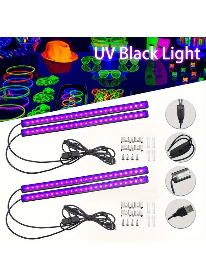 2Pcs 1M USB Powered UV Black Light LED Strip Aluminum Alloy for Halloween Party - Image 4