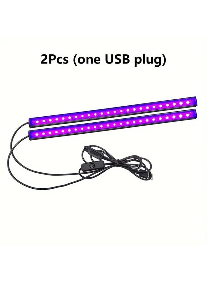 2Pcs 1M USB Powered UV Black Light LED Strip Aluminum Alloy for Halloween Party - Image 1