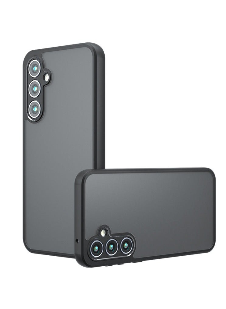 Case Cover Shockproof Hard PC Back Soft TPU Frame Matte Black Slim Protective Cover Compatible with  Samsung Galaxy A35 ( Black) - Image 1