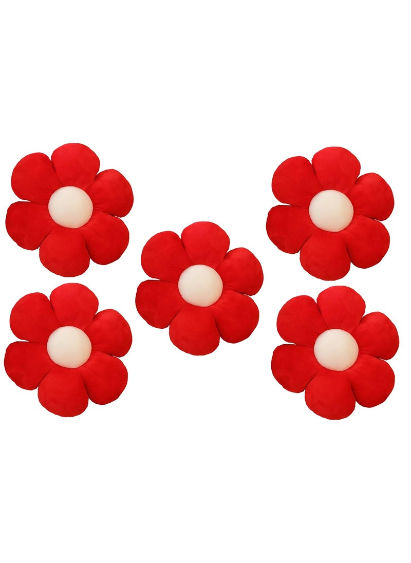 AVSHUB - AVSHUB Sunflower Pillow Cushion Filler Throw Pillow 35 cm Set of 5 Cushion Filler Cushion Pillow, Sofa Pillow, Cushions for Bed Decorative Pillow for Sofa Car Office Chair (Red) - Image 1