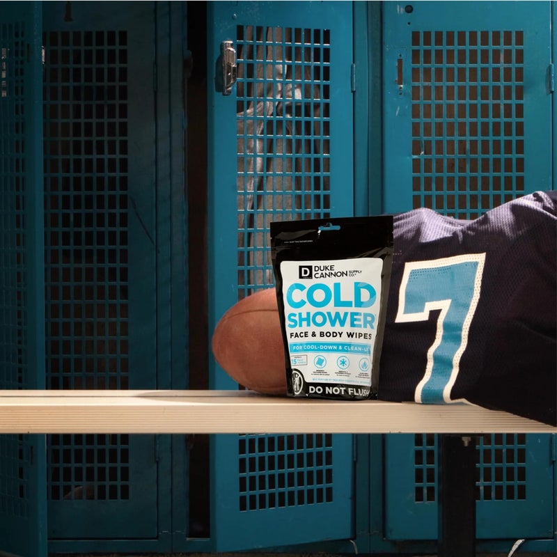 Duke Cannon Supply Co. Duke Cannon Cold Shower Cooling Field Towels â€“ Menthol Body Wipes for Men, No Rinse Face & Body Cleansing Wipes, 15 Individually Wrapped Towels (3 Pack) - Image 5