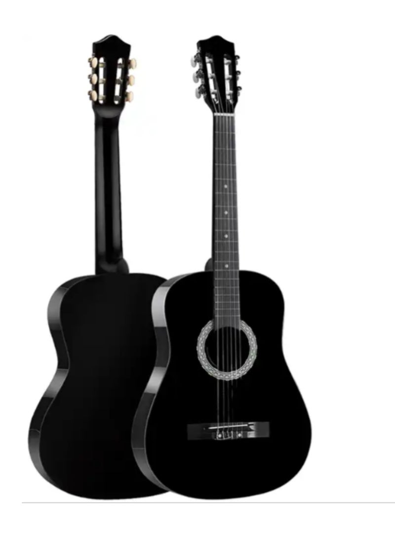 Megarya 34” Classical Guitar with Nylon Strings Acoustic Guitar with Truss Rod for Beginner Professional with Bag, Capo, Strap, Picks, Tuner,strings(Black) - Image 3