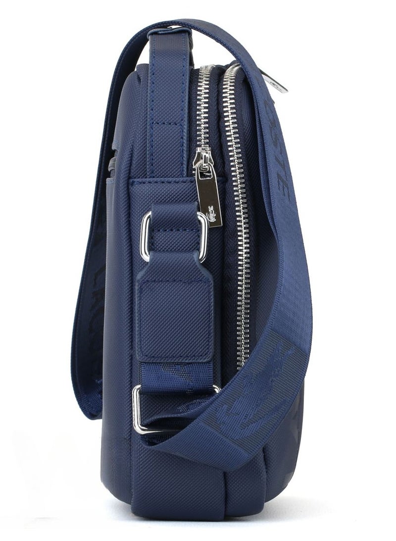 "Men's Blue Crossbody Bag: Sleek and Versatile Design with Adjustable Strap, Multiple Compartments for Optimal Organization, Durable and Stylish, Ideal for Daily Use, Travel, and Casual Outings"  - Image 3