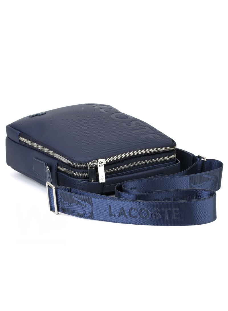 "Men's Blue Crossbody Bag: Sleek and Versatile Design with Adjustable Strap, Multiple Compartments for Optimal Organization, Durable and Stylish, Ideal for Daily Use, Travel, and Casual Outings"  - Image 4