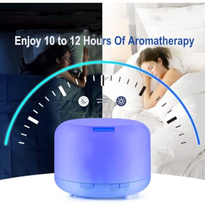 500ML Essential Oil Diffuser with Remote Control Bluetooth Speaker BPA Free Aromatherapy Diffuser Cool Mist Humidifier 7 Color Lights Waterless Auto Shut Off for Home Office Babyroom Bedroom - Image 5