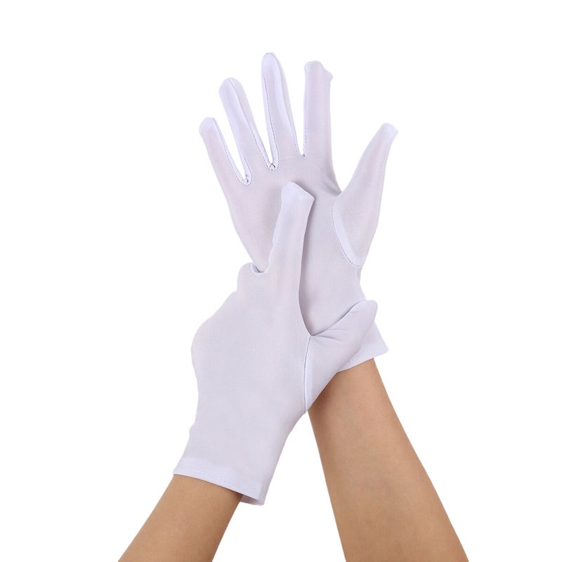 Spring and summer ladies snow gloves etiquette thin stretch gloves dance tight white gloves jewelry square dance gloves White 