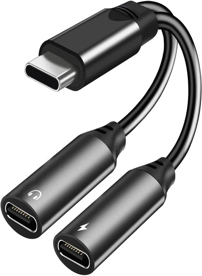 LecLooc USB C Splitter for iPhone 16 15, Dual USB C Audio and Charge Adapter 60W Fast Charge Fit with iPhone 16 15 Pro Max Plus, Galaxy S24 23 S22 Ultra, Google Pixel 9 8 7 6 Pro 5, iPad Pro - Image 1
