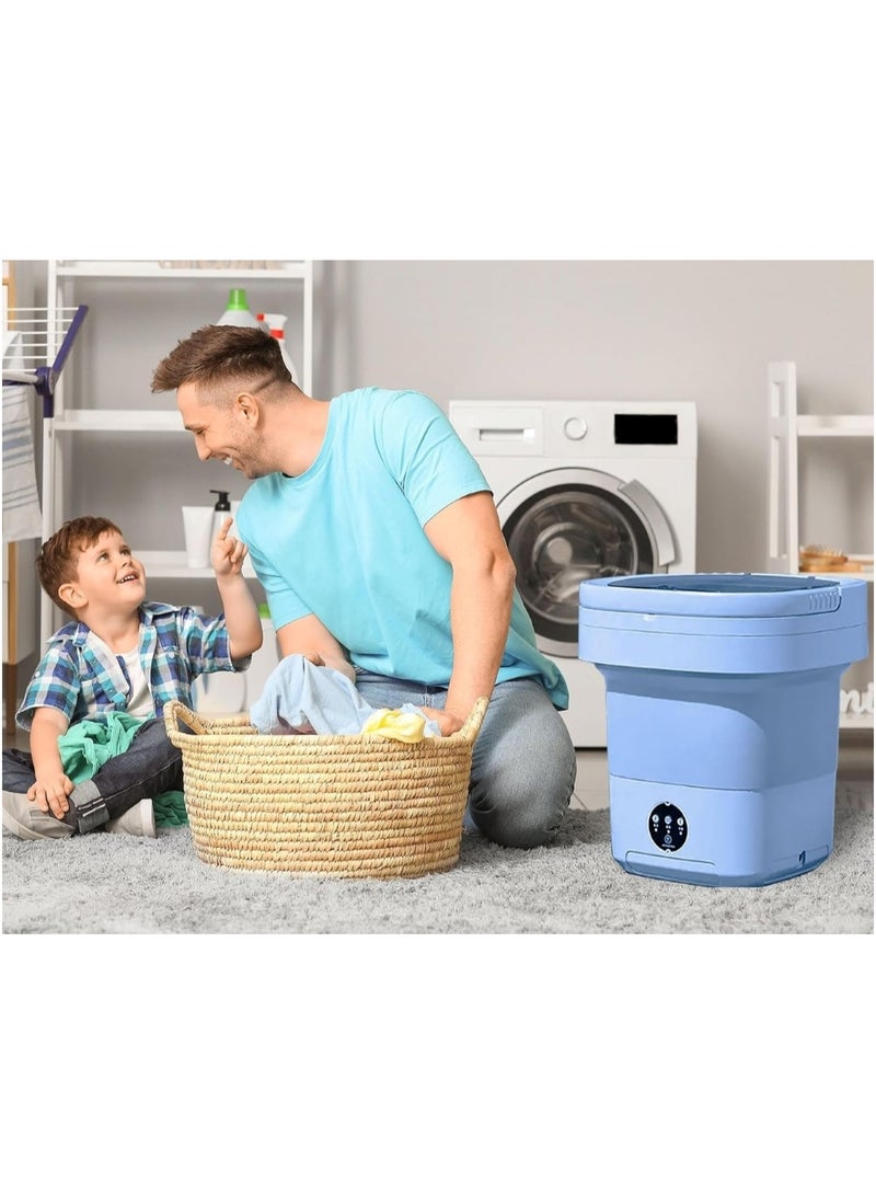 Huitich Portable Foldable Washing Machine 8L Blue  - Image 3