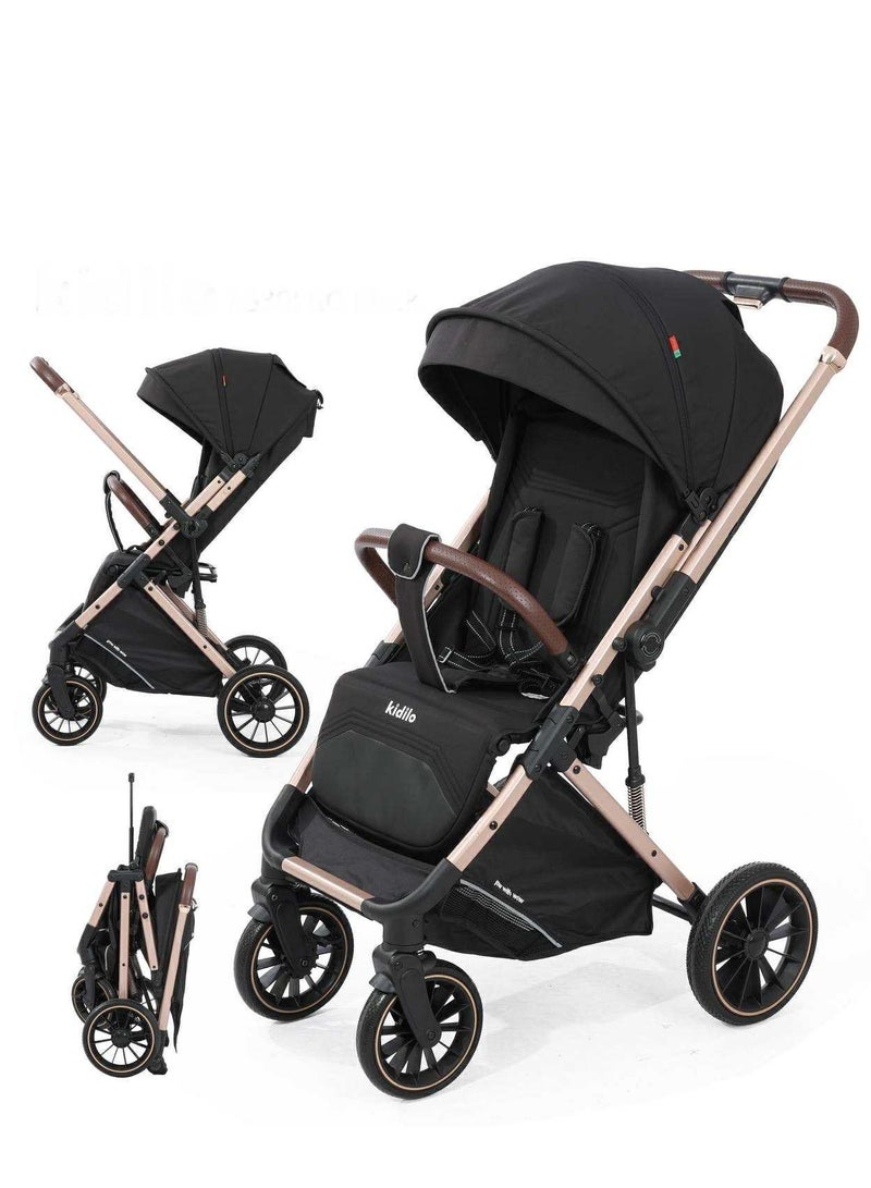 Kidilo 6530 pro, Baby Stroller - Reversible Handle, Comfortable, Aluminum Frame, Foldable - Newborn to Toddler