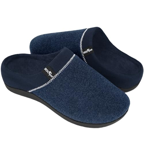 ERGOfoot Orthotic Slippers with Arch Support, Ideal for Plantar Fasciitis, Flat Feet, Heel Pain Relief, Slip on Clog Indoor Outdoor House Shoes with Anti-Skid Rubber Sole/Blue - Image 1