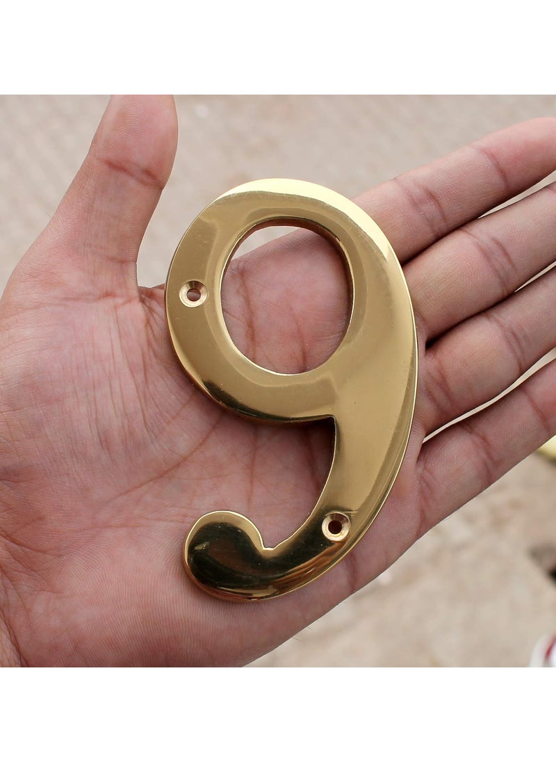 ESPLANADE eSplanade 4 Brass House Hotel Door Number Plaque Sticky Numeric Numerical Digit 09 9 Nine  - Image 3
