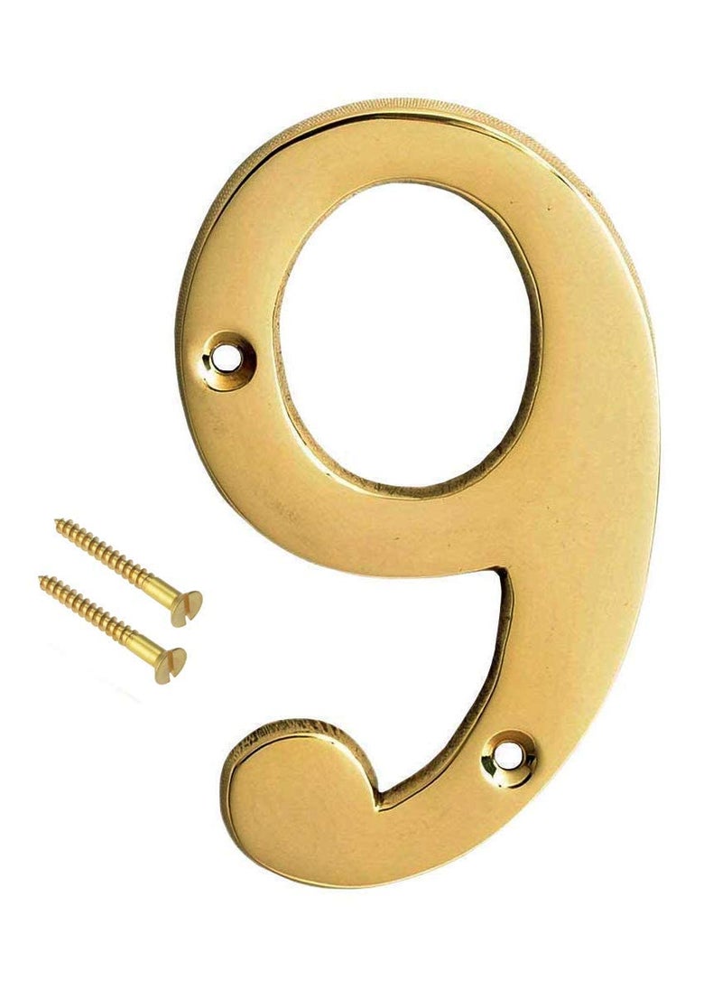 ESPLANADE eSplanade 4 Brass House Hotel Door Number Plaque Sticky Numeric Numerical Digit 09 9 Nine  - Image 2