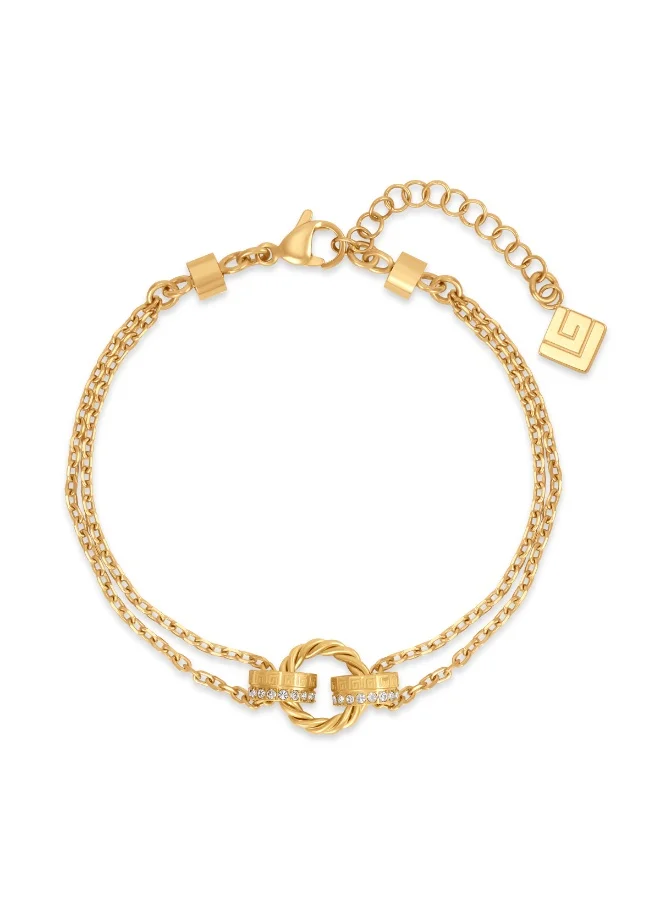 Guy Laroche Eleonore Twisted Wire Round Bracelet with Logo & Crystals