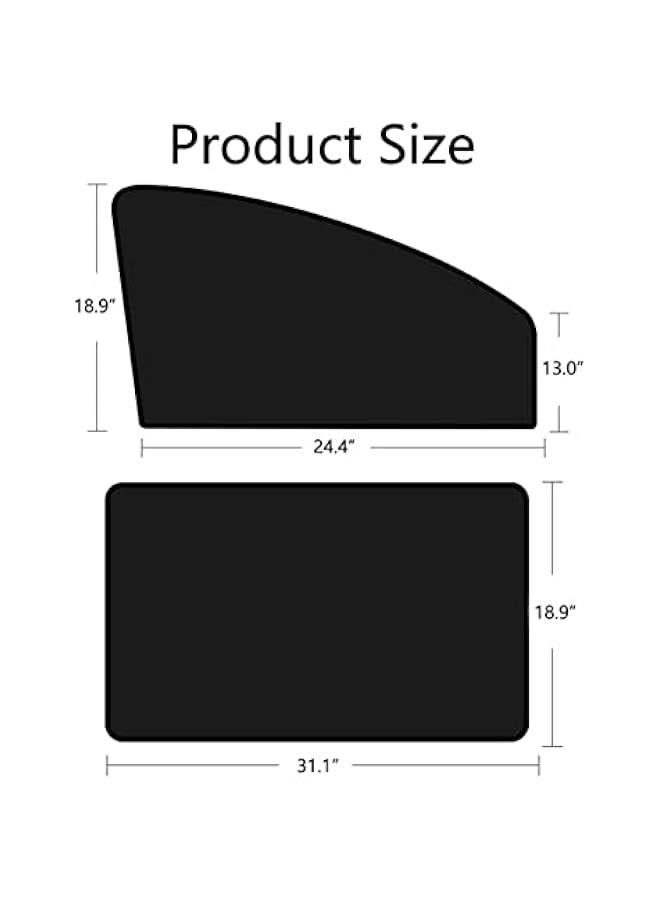 Loquat Car Side Window Sun Shades, Window Sunshades Privacy Curtains, 100% Block Light for Breastfeeding, Taking a nap, Changing Clothes, Camping (Frontu0026Back 4pcs) - Image 2