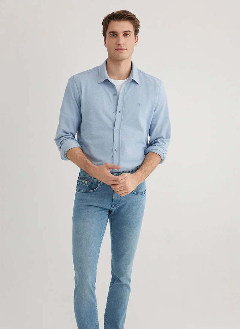 MAVI Blue Knit Shirt