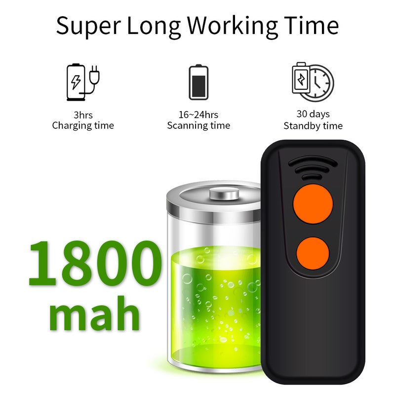 2D 1D QR Barcode Scanner 3 in 1 BT & 2.4GHz Wireless & Wired Connection Sound and Vibrator Prompt Support Offline Storage Compatible with Windows Android Linux Mac for Supermarket Retail Library - Image 5