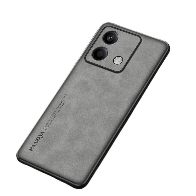 Protective Case, Drop Protection, Shockproof Cover for Redmi Note 13, Black, Leather Texture - Image 3