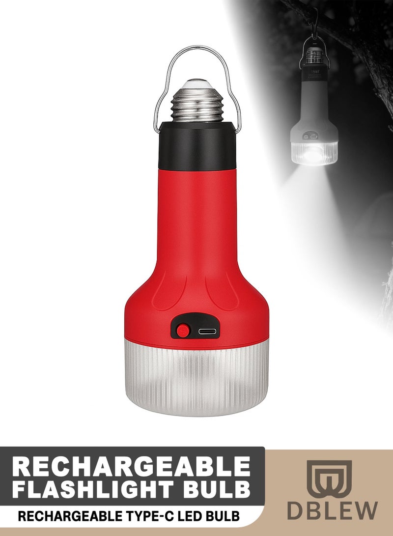 DBLEW مصباح طوارئ LED قابل لإعادة الشحن مع شحن Type-C 15W/18W ضوء تخييم متعدد الوظائف للمنزل، الصيد والأنشطة الخارجية قاعدة E27/B22 أبيض بارد - Image 1